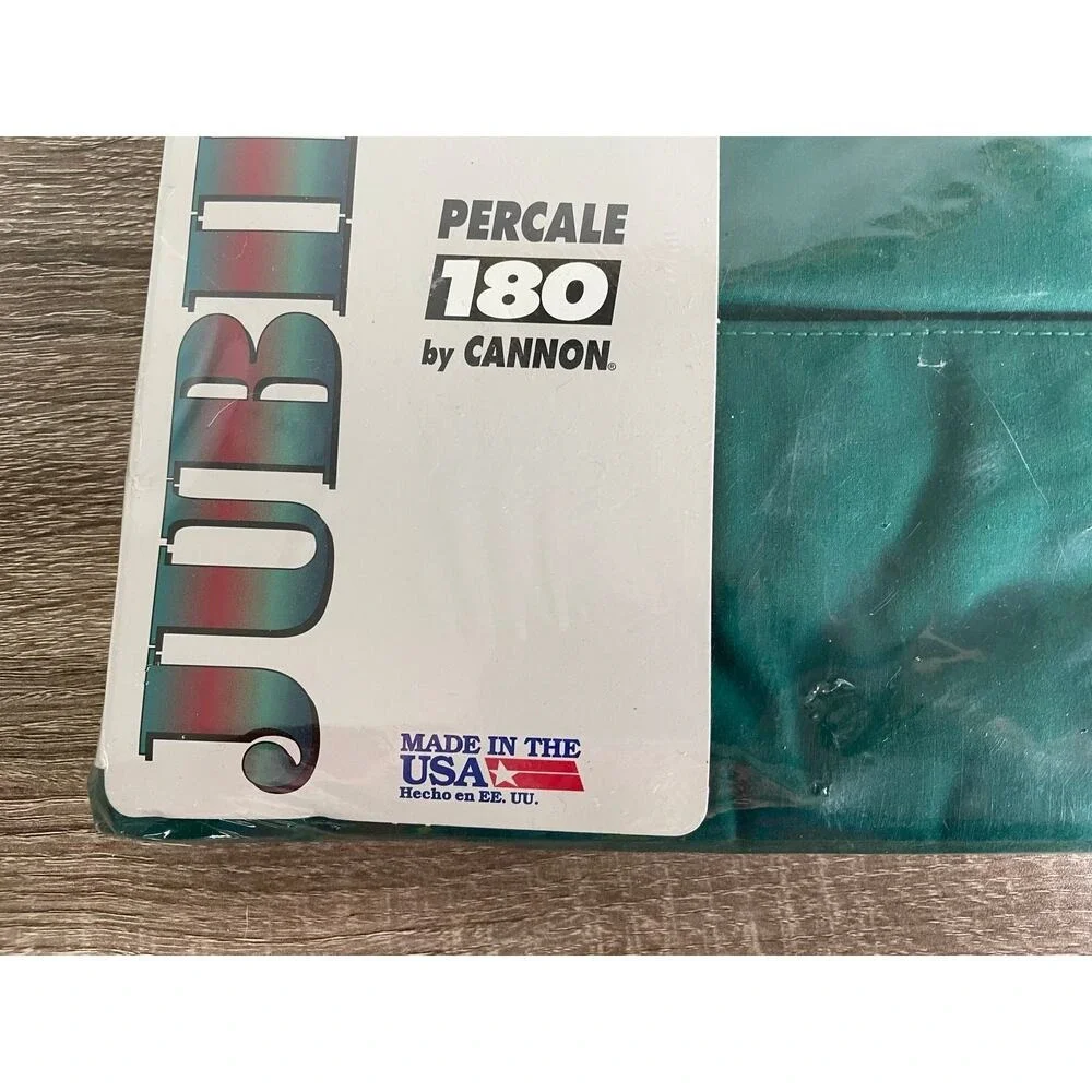 Vintage Cannon Jubilee II Twin Flat Sheet Percale‎ 180 Cotton USA Made 90s NEW